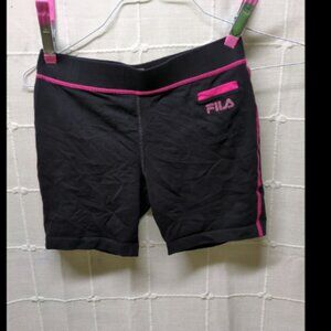 Fila Girls' Black/Pink Lightweight Biker Shorts size XL 16